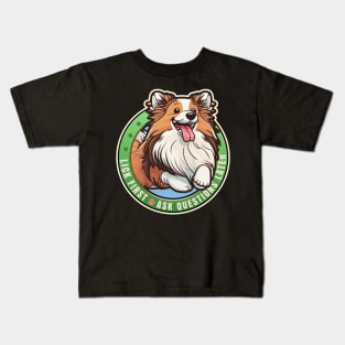 Lick First! Shetland Sheepdog Design Kids T-Shirt